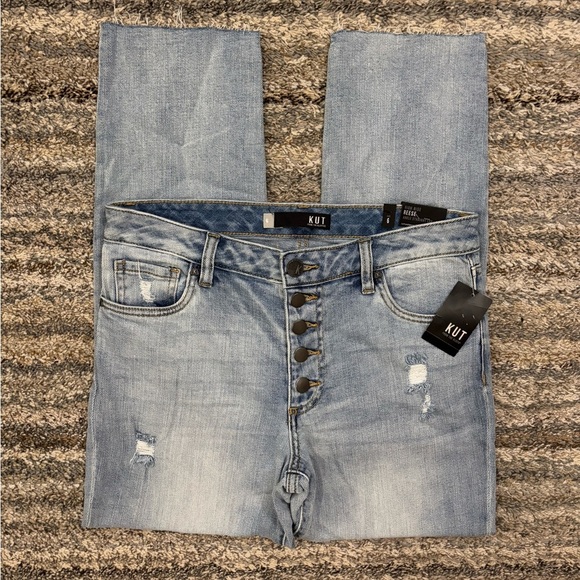 KUT From The Kloth High Rise Reese Ankle Straight Leg Jeans Sz 6 NWT | KUT Jean- - Picture 4 of 13